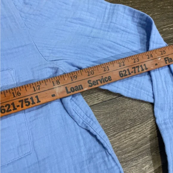 J.Crew Blue Cotton Gauze Button Down Shirt Size Small - Picture 7 of 11